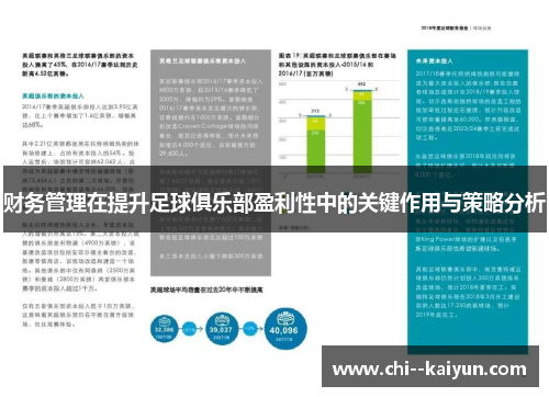 财务管理在提升足球俱乐部盈利性中的关键作用与策略分析